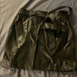 Leather mini skirt
